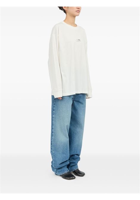 White logo-print long-sleeve T-shirt Mm6 maison margiela - men MM6 MAISON MARGIELA | SH0GC0034S24312101